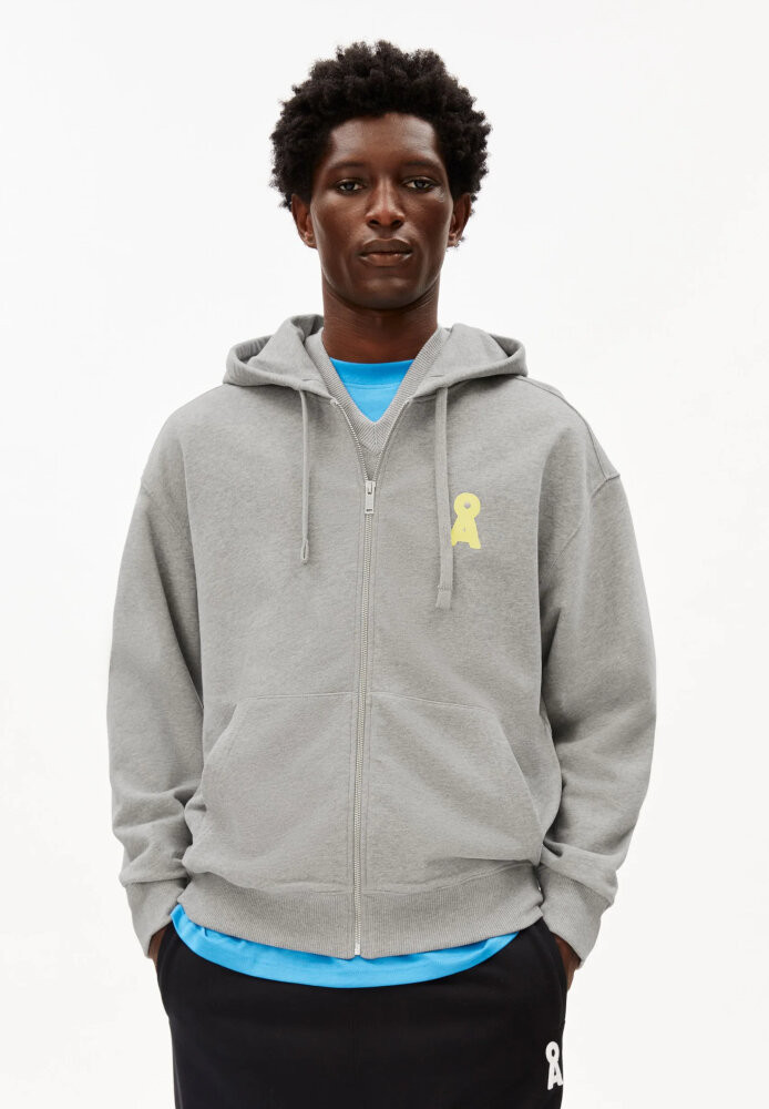 ICONIC Å SAROMIAAN SWEATJACKET silver melange - ARMEDANGELS - HERREN | Sweats & Hoodies