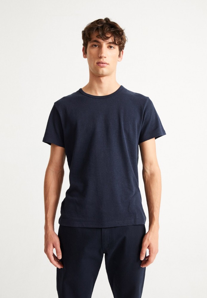 NAVY HEMP T-SHIRT - THINKING MU - HERREN | T-Shirts | Unifarben & Streifen