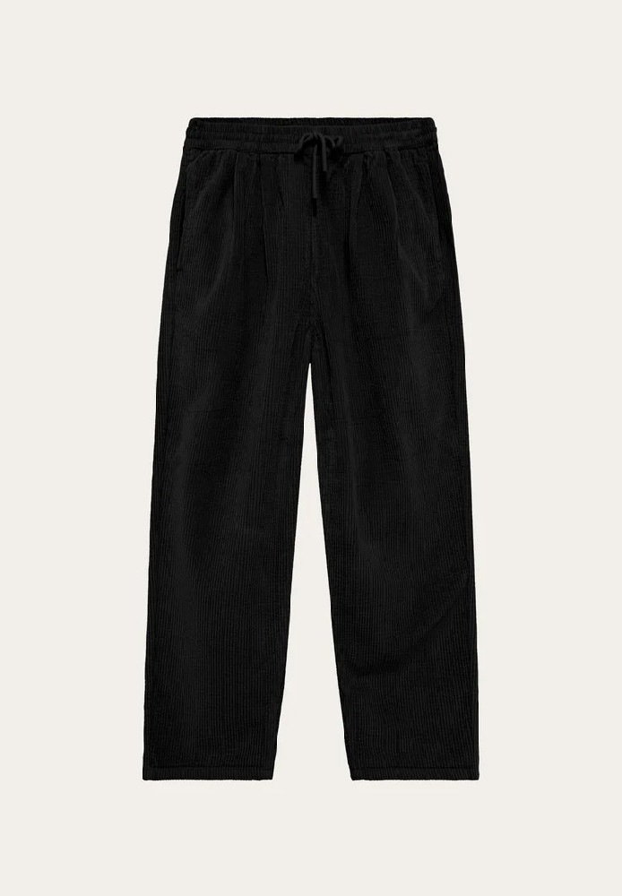 Hazy relaxed corduroy pants Black Jet - Knowledge Cotton Apparel - MARKEN | Knowledge Cotton Apparel