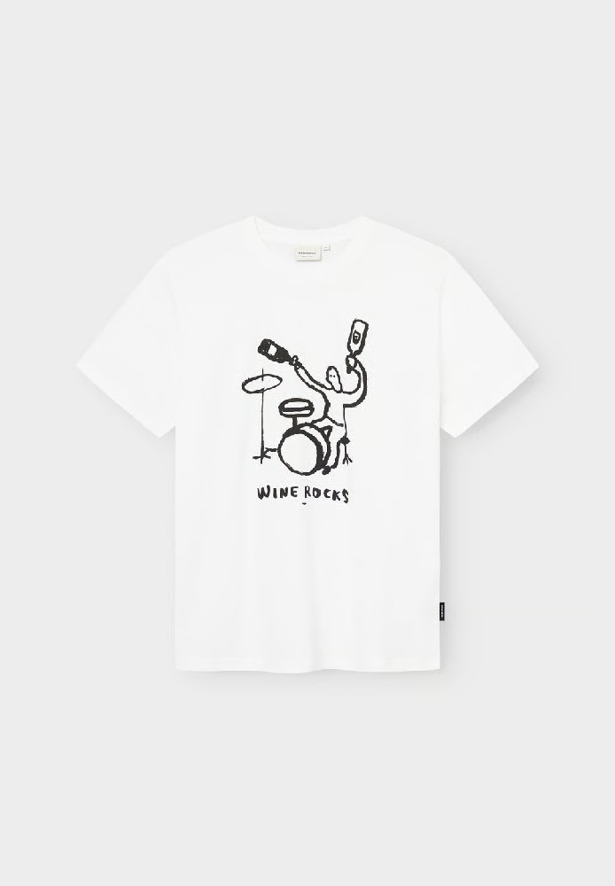 T-shirt Stockholm Wine Rocks White - DEDICATED - HERREN | T-Shirts | Print-T-Shirts