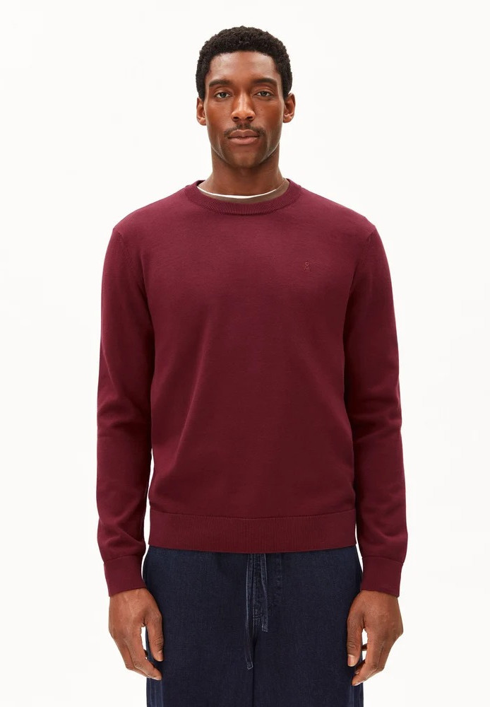 LOUKAA KNIT SWEATER velvet red - ARMEDANGELS - HERREN | Pullover & Cardigans