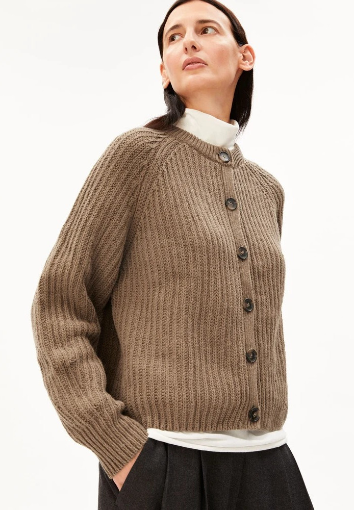 RIB KNIT CARDIGAN amberwood - ARMEDANGELS - NEU