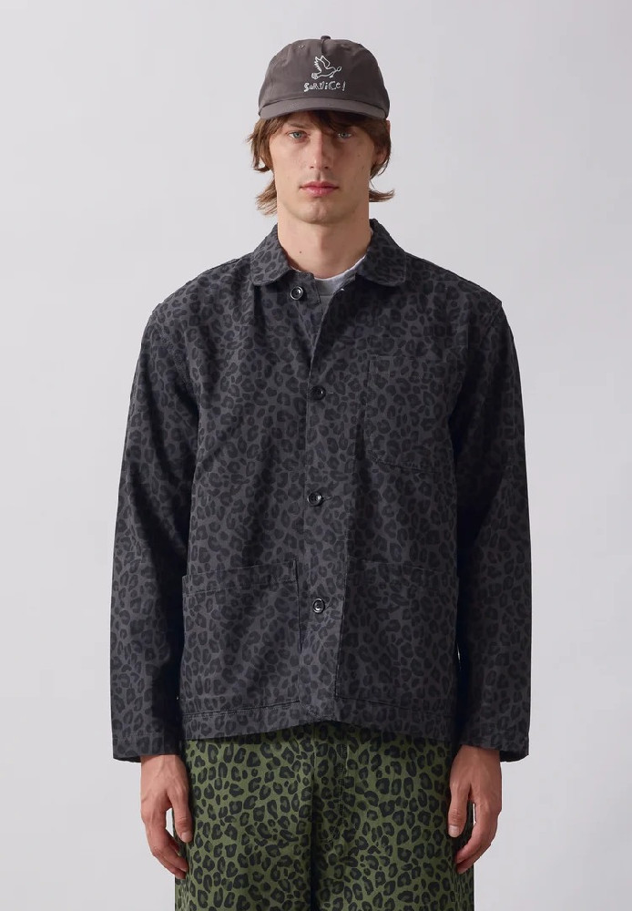 Patterned Easy Chef Shirt - Black Leopard - Service Works - NEU