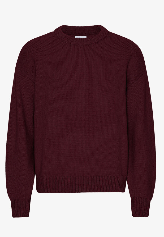 Oversized Merino Wool Crew Oxblood Red - COLORFUL STANDARD - HERREN | Pullover & Cardigans
