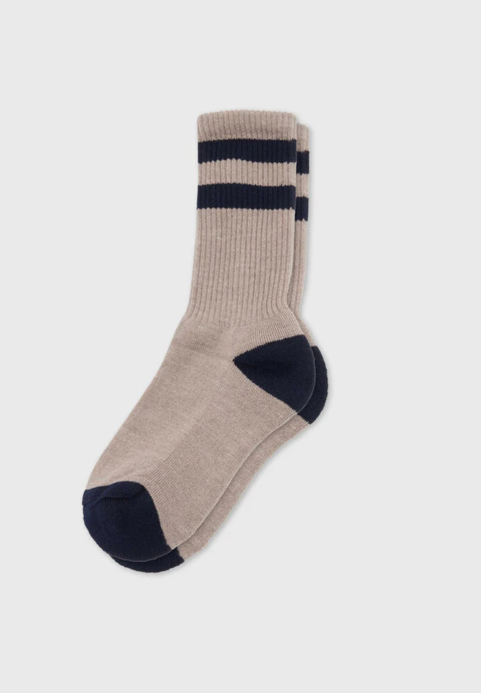 Striped merino sock Sand/navy - Klitmøller Collective - DAMEN | Unterwäsche & Socken | Socken