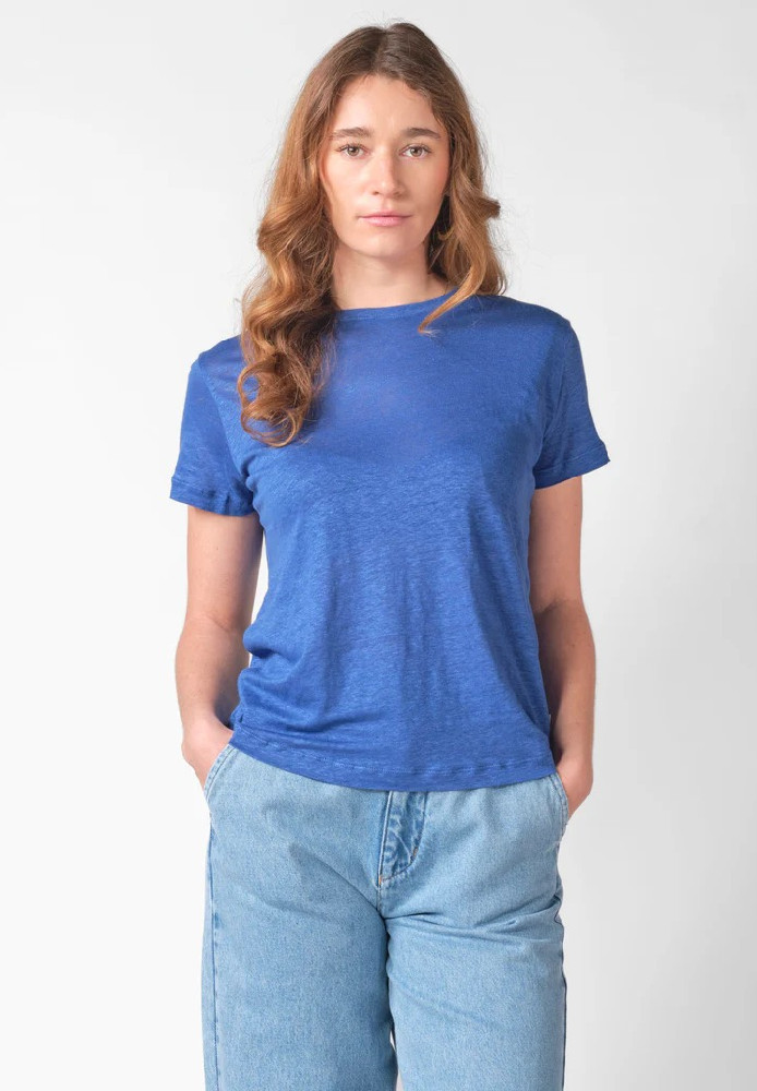 Rikke linen tee Surf blue - Klitmøller Collective - DAMEN | SALE