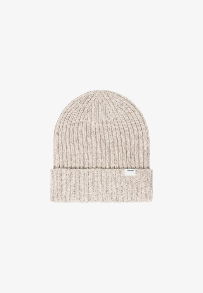 Lambswool rib beanie Nature Melange - Knowledge Cotton Apparel - MARKEN | Knowledge Cotton Apparel