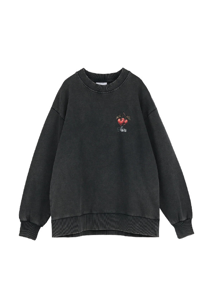 Cherryheart Sweatshirt Washed Black - MAKIA - NEU