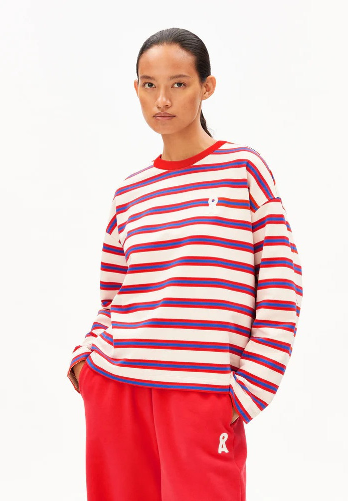 ICONIC Å FRANKAA BOLD SWEAT undyed-mars red-dynamo blue - ARMEDANGELS - DAMEN | Sweats & Hoodies