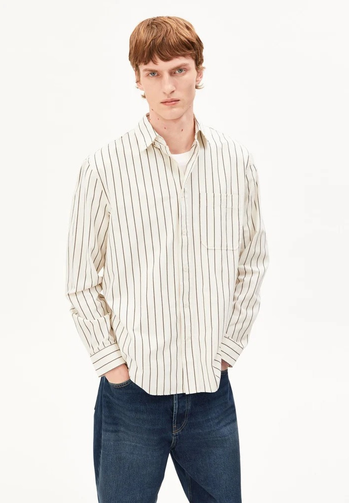 STRIPED LONGSLEEVE SHIRT pure - ARMEDANGELS - NEU