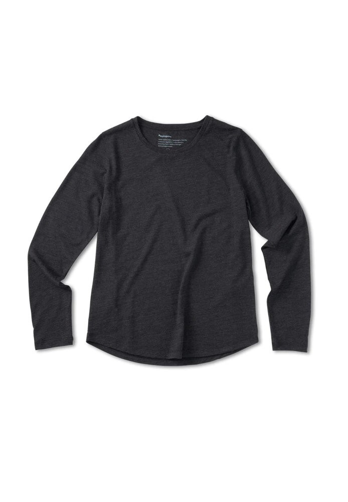 LONGSLEEVE MERINO WOMEN 'INSPIRE' Dark Grey Melange - pinqponq - DAMEN | Longsleeves