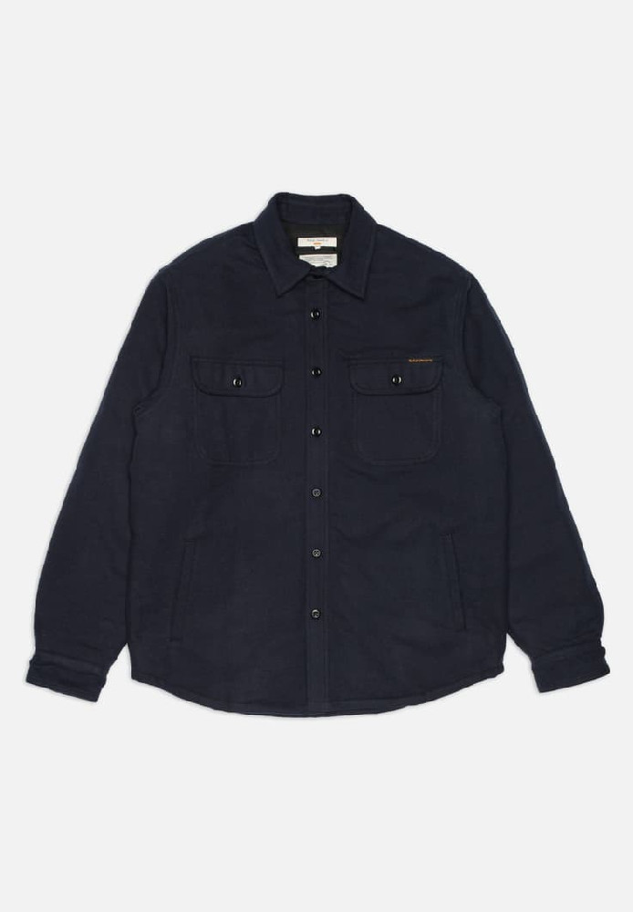 Glenn Padded Shirt Flannel Blueberry - Nudie Jeans - NEU
