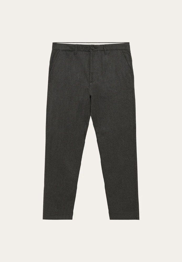 Chuck regular herringbone pants Dark Grey Melange - Knowledge Cotton Apparel - MARKEN | Knowledge Cotton Apparel