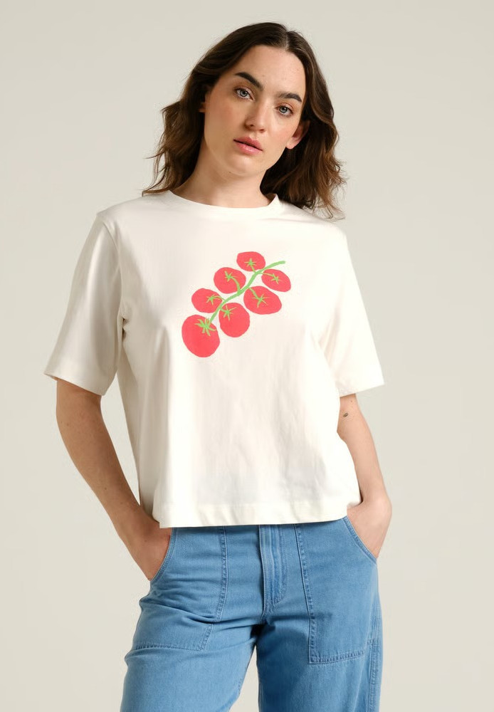 T-shirt Vadstena Tomato Off-White - DEDICATED - DAMEN | T-Shirts | Print-T-Shirts