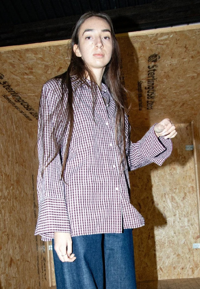 Sassa Shirt Check Wine/Offwhite - Nudie Jeans - NEU