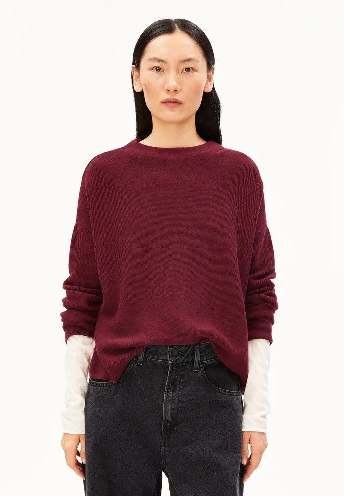 MERINAA LINKS LINKS SWEATER velvet red - ARMEDANGELS - NEU