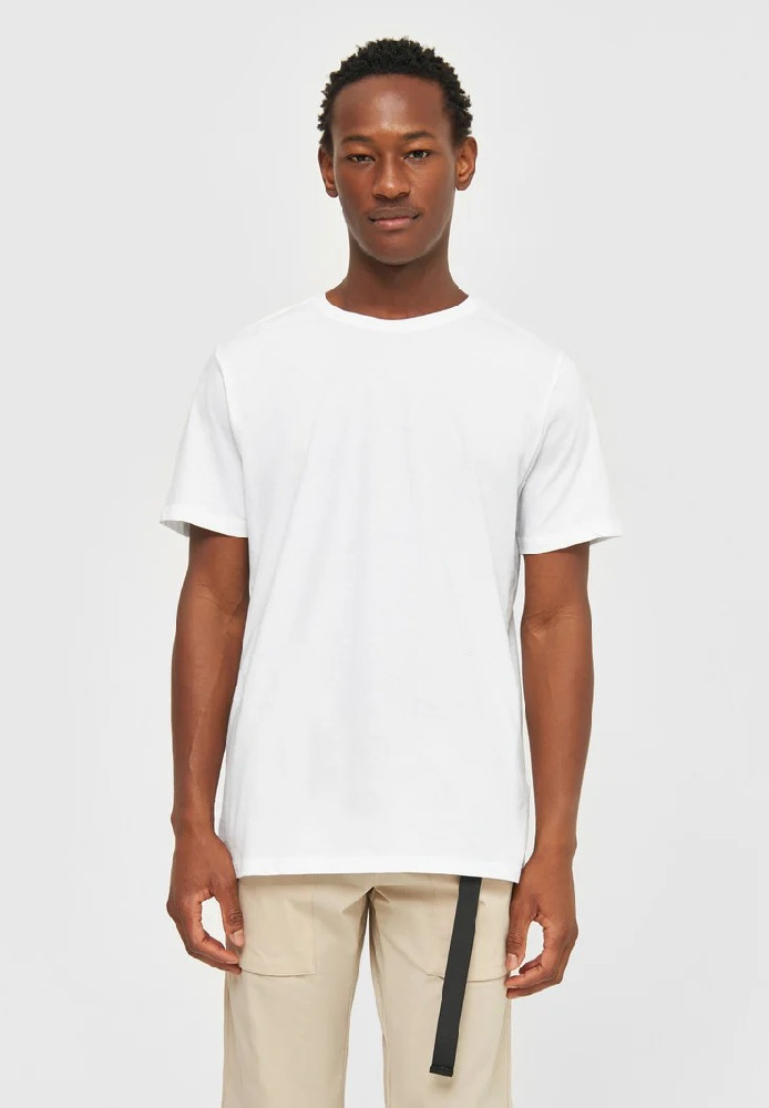 Basic t-shirt Bright White - Knowledge Cotton Apparel - HERREN | T-Shirts | Unifarben & Streifen
