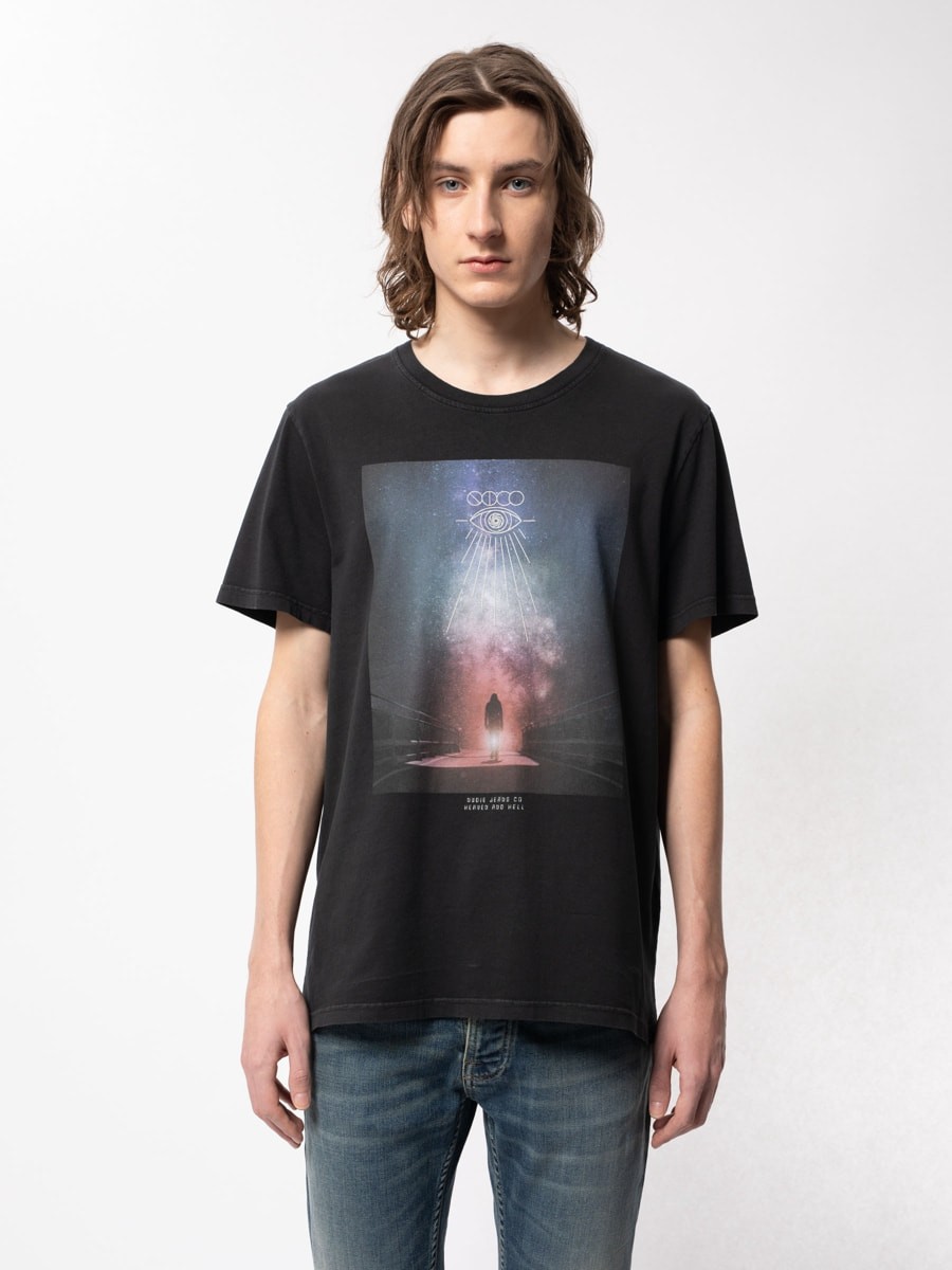 Roy Enter Infinity Black - Nudie Jeans - HERREN | T-Shirts | Print-T-Shirts