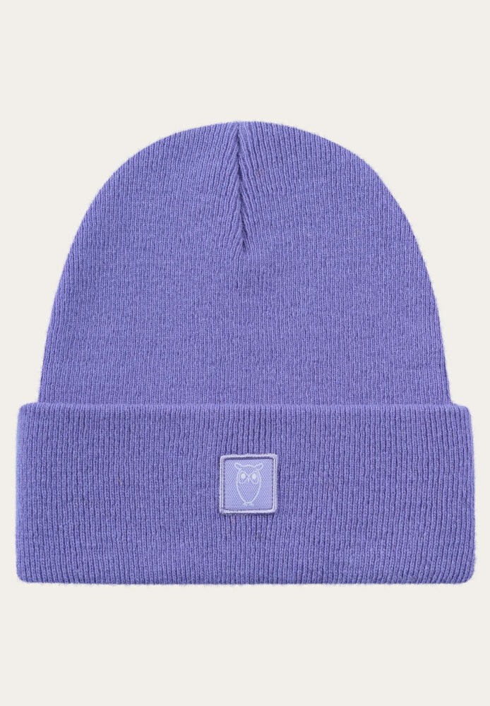 Double layer wool beanie Violet Tulip - Knowledge Cotton Apparel - HERREN | Accessoires | Mützen