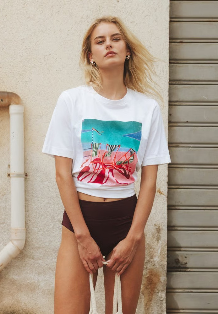 T-shirt Vadstena Deck Chairs White - DEDICATED - DAMEN | T-Shirts | Print-T-Shirts