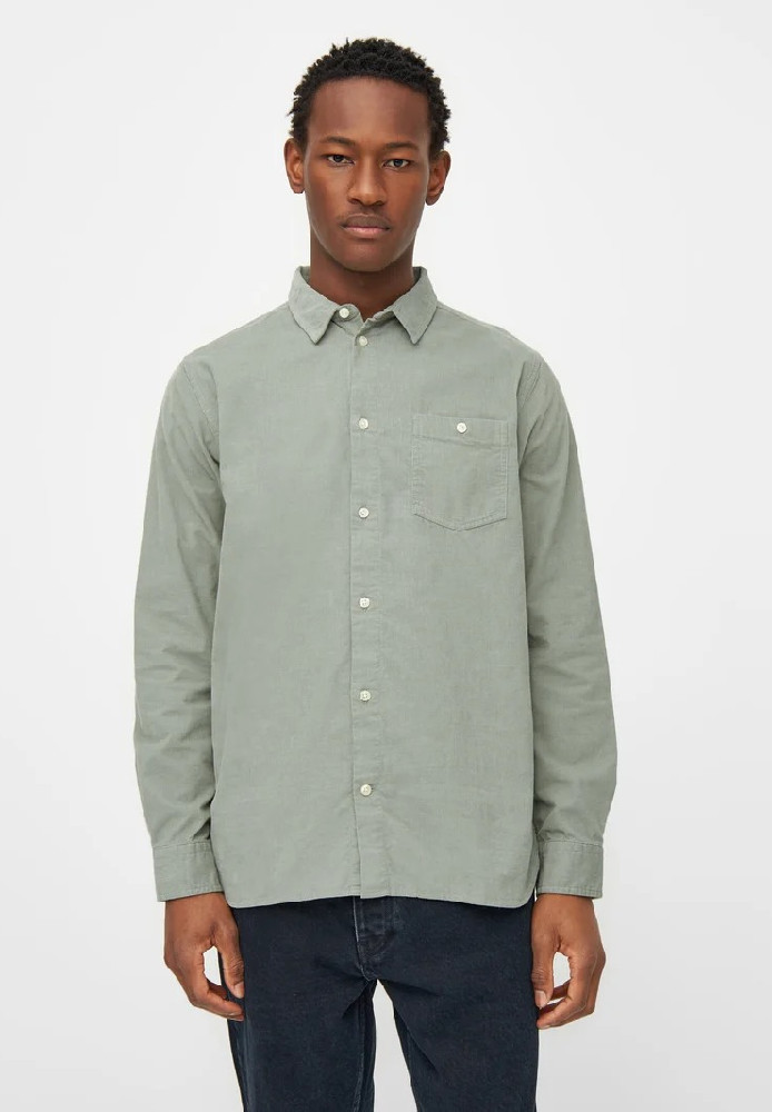 Dune regular corduroy shirt Lily Pad - Knowledge Cotton Apparel - MARKEN | Knowledge Cotton Apparel