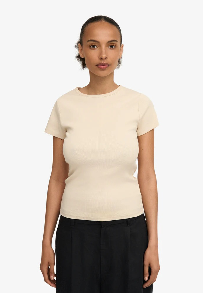 Organic Rib SS T-Shirt Ivory White - COLORFUL STANDARD - DAMEN | Tops