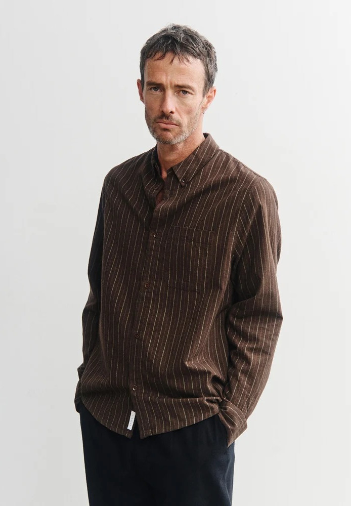 Button-Down Shirt Brown Stripe - ROTHOLZ - HERREN | NEW IN