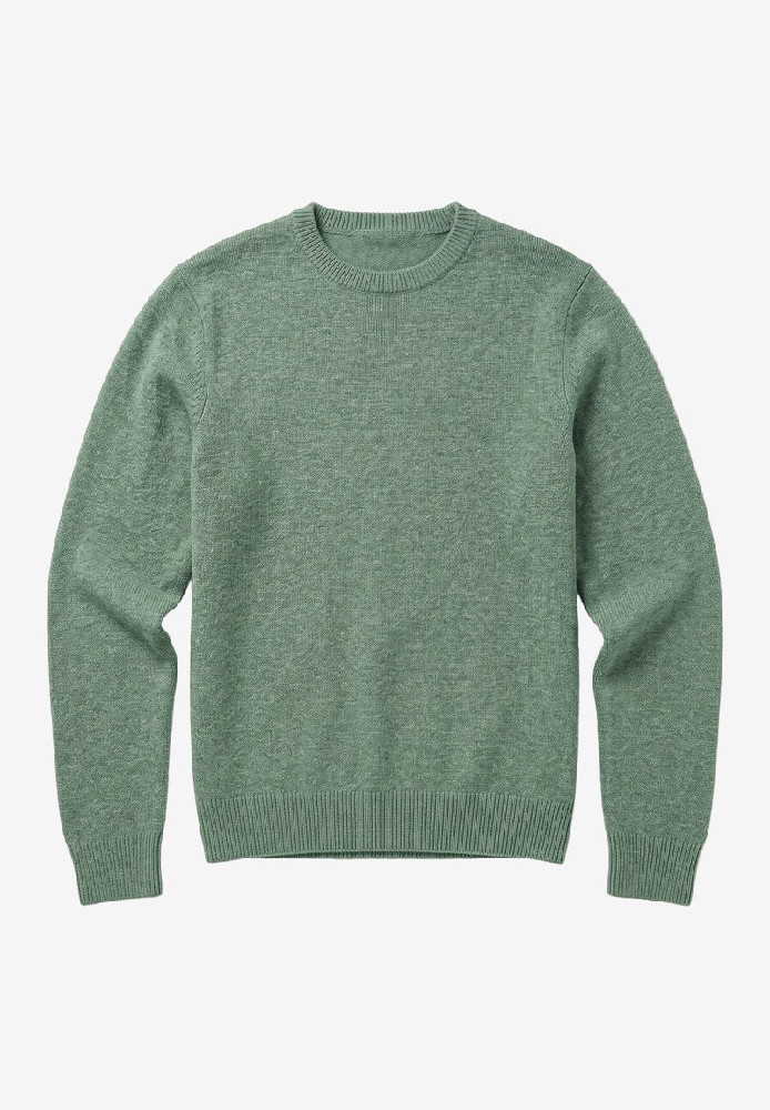 Lambswool Crew Neck Lily Pad - Knowledge Cotton Apparel - HERREN | Pullover & Cardigans